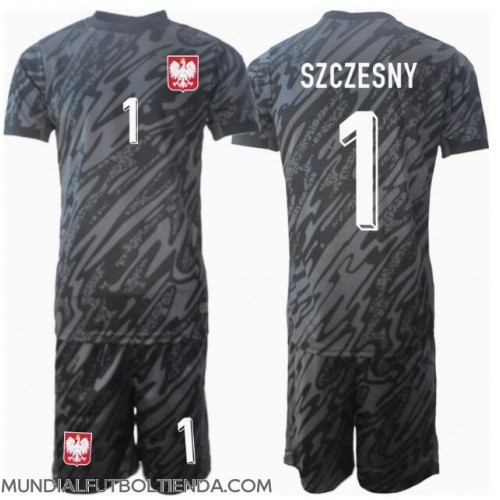 Camiseta Polonia Wojciech Szczesny #1 Portero Segunda Equipación Replica Eurocopa 2024 para niños mangas cortas (+ Pantalones cortos)